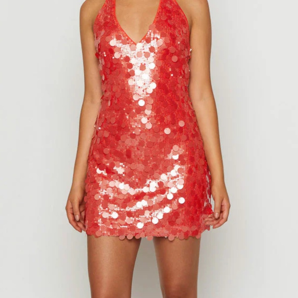 Beginning Boutique Sparkling Red Mini Dress